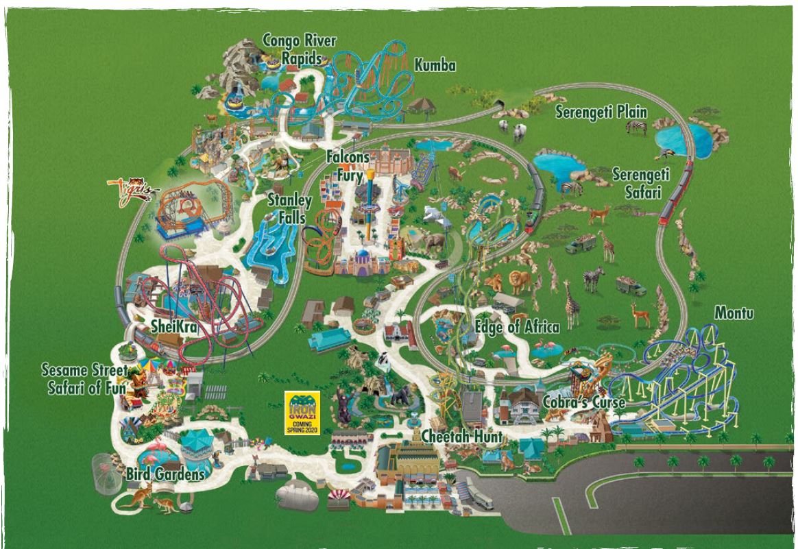 Busch Gardens park map